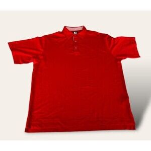 Footjoy Polo Shirt Mens XL Red Short Sleeve Golf Solid  Shirt Fj Logo Acushnet